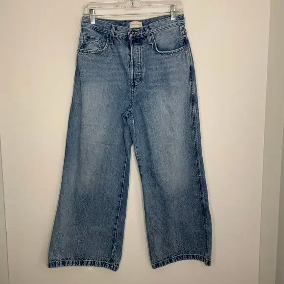 Favorite Daughter jeans: The Masha Super High Rise Wide Leg Crop in Dublin 27 - Picture 3 of 16